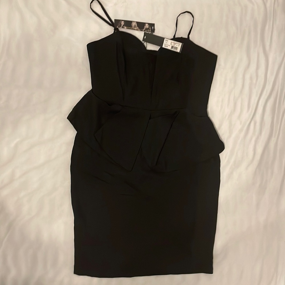 Black, soft structure, Peplum dress, large. Kardashian kollection,w/ tag $89.00